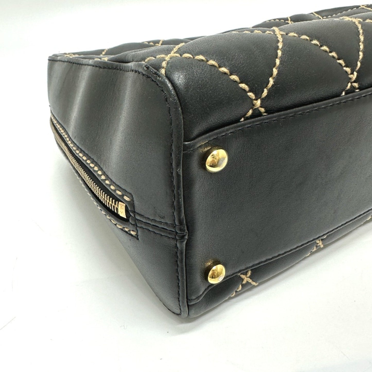 Chanel Black Leather Wild Stitch