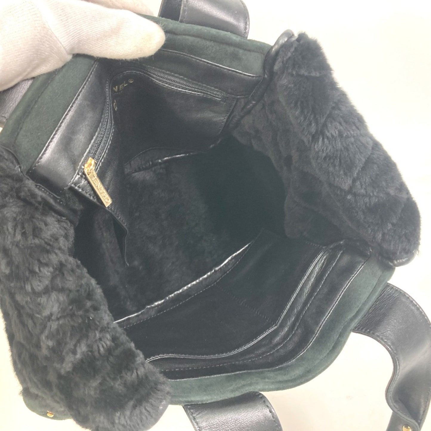 Chanel Green Suede Coco Cocoon