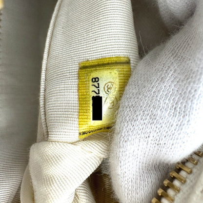 Chanel White Leather Boston
