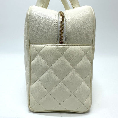 Chanel White Leather Boston