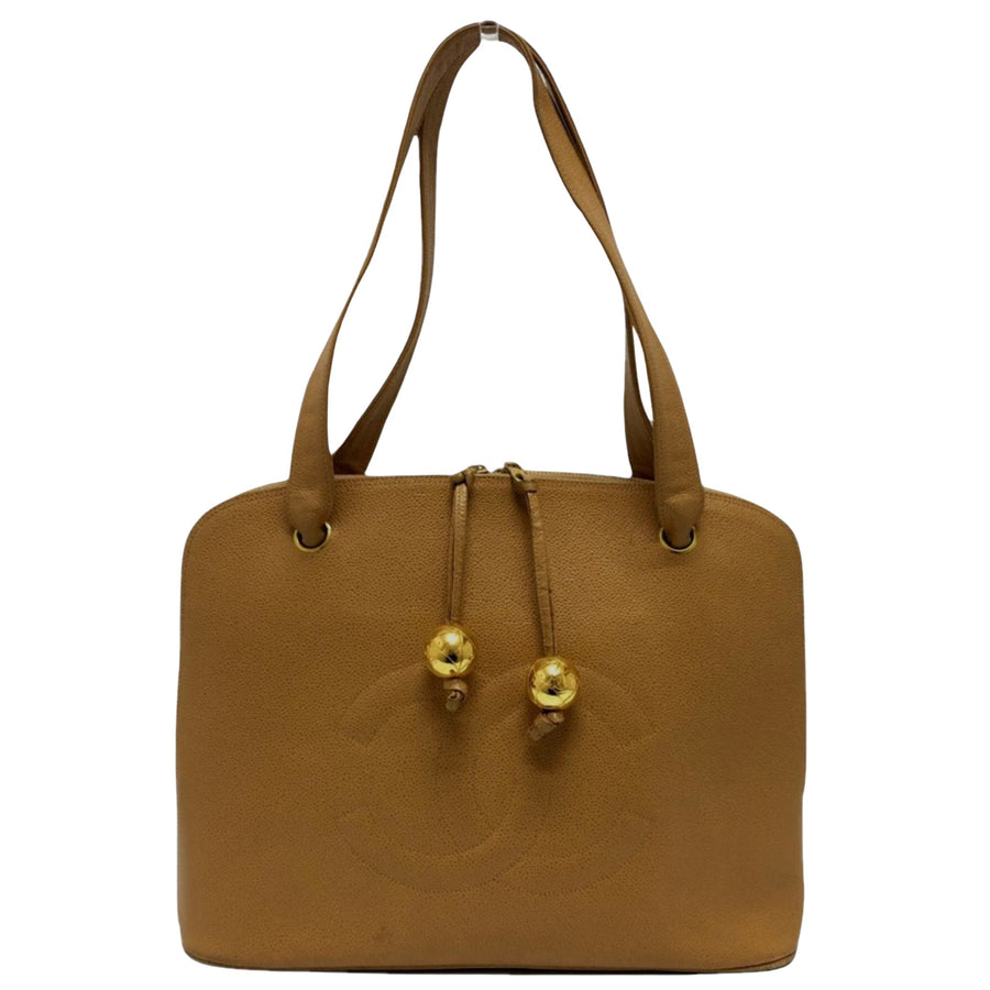 Chanel Brown Leather Coco Mark