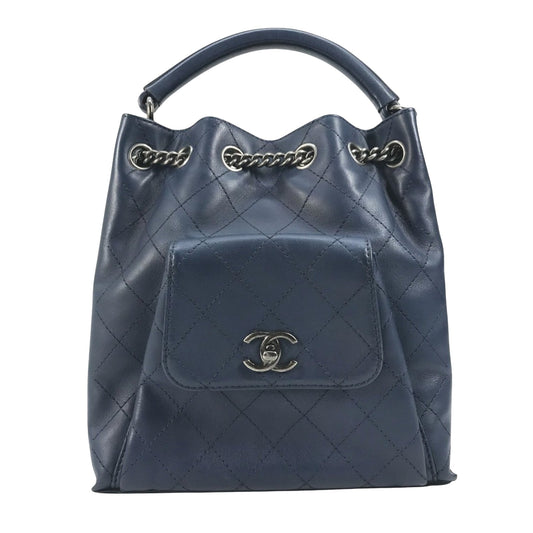 Chanel Blue Leather Matelassé