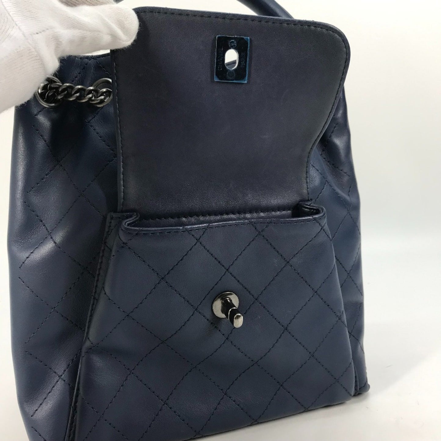 Chanel Blue Leather Matelassé