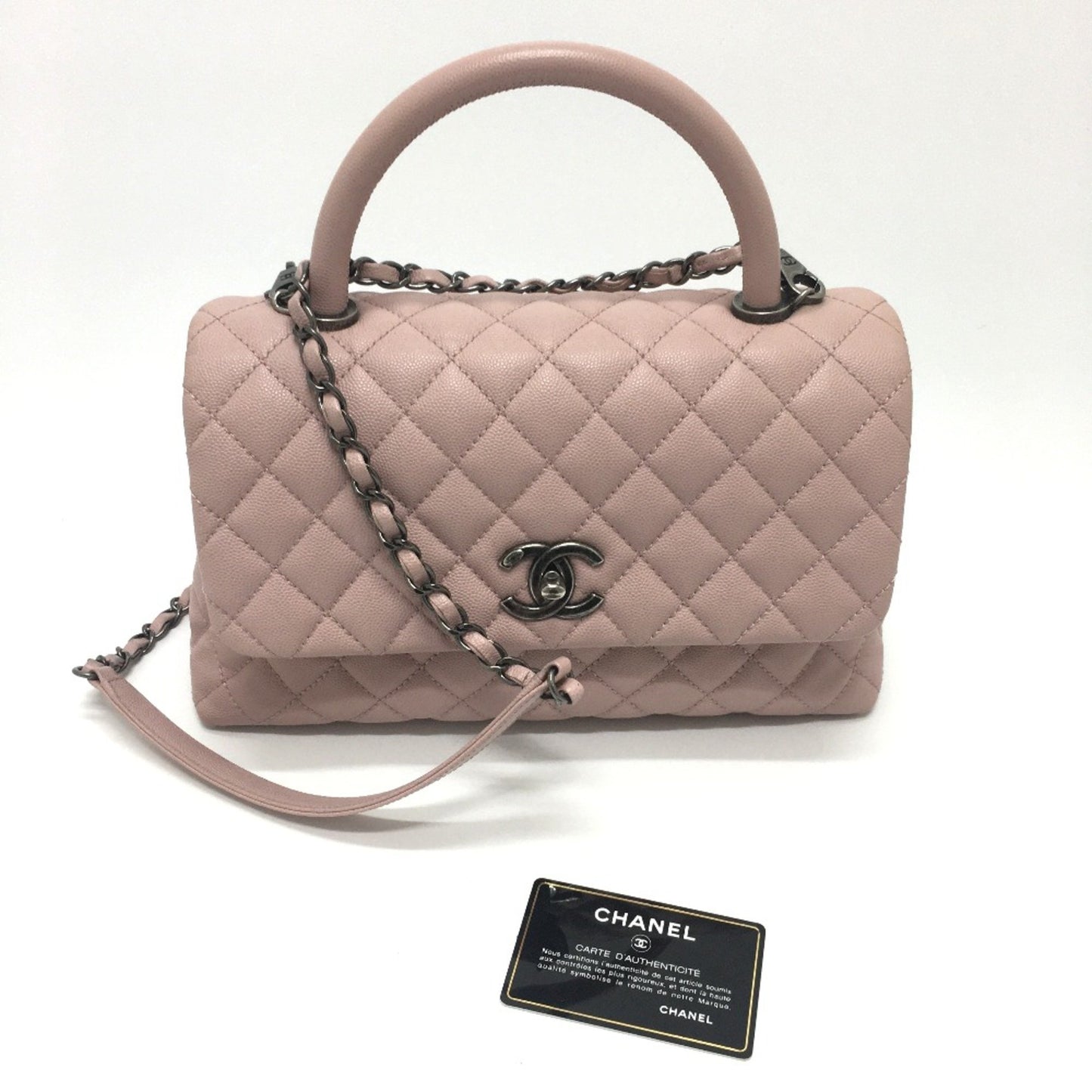 Chanel Pink Leather Coco Handle