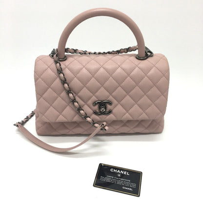 Chanel Pink Leather Coco Handle