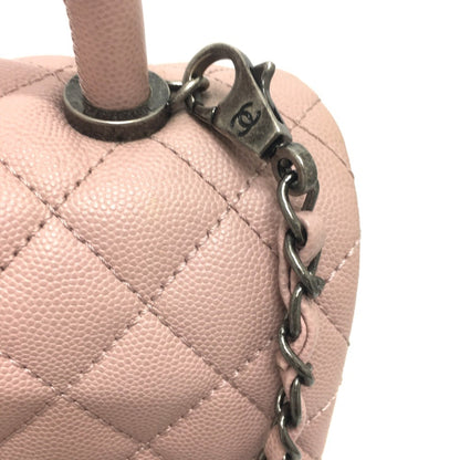 Chanel Pink Leather Coco Handle