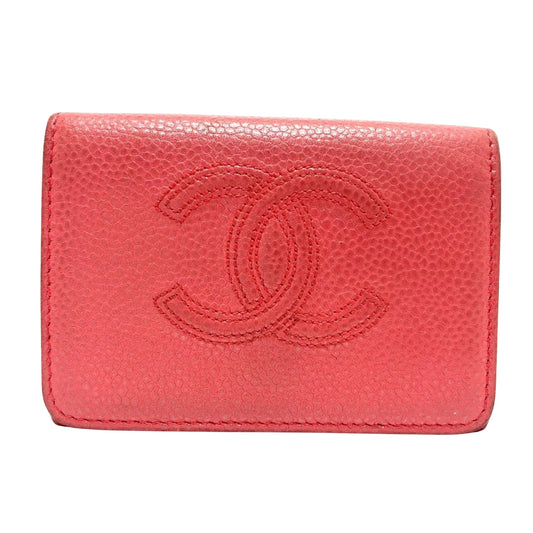 Chanel Pink Leather Logo Cc