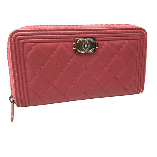 Chanel Pink Leather Boy