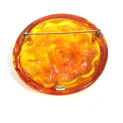 Chanel Orange Plastic Camellia