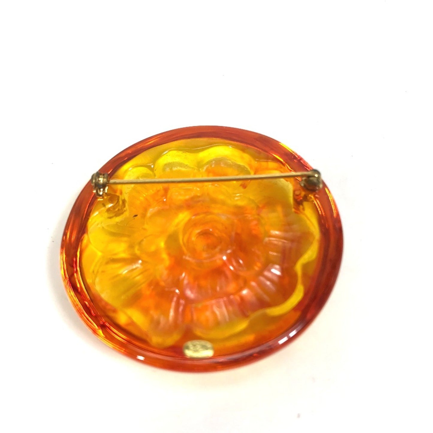 Chanel Orange Plastic Camellia