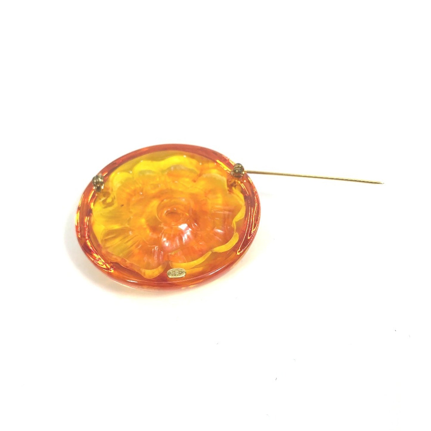 Chanel Orange Plastic Camellia