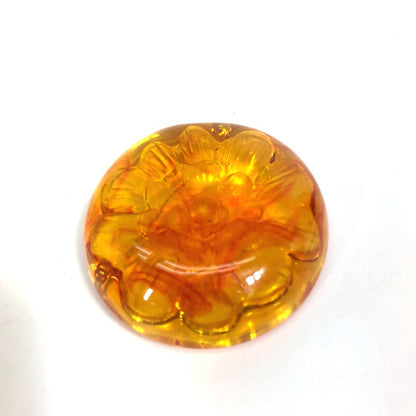 Chanel Orange Plastic Camellia