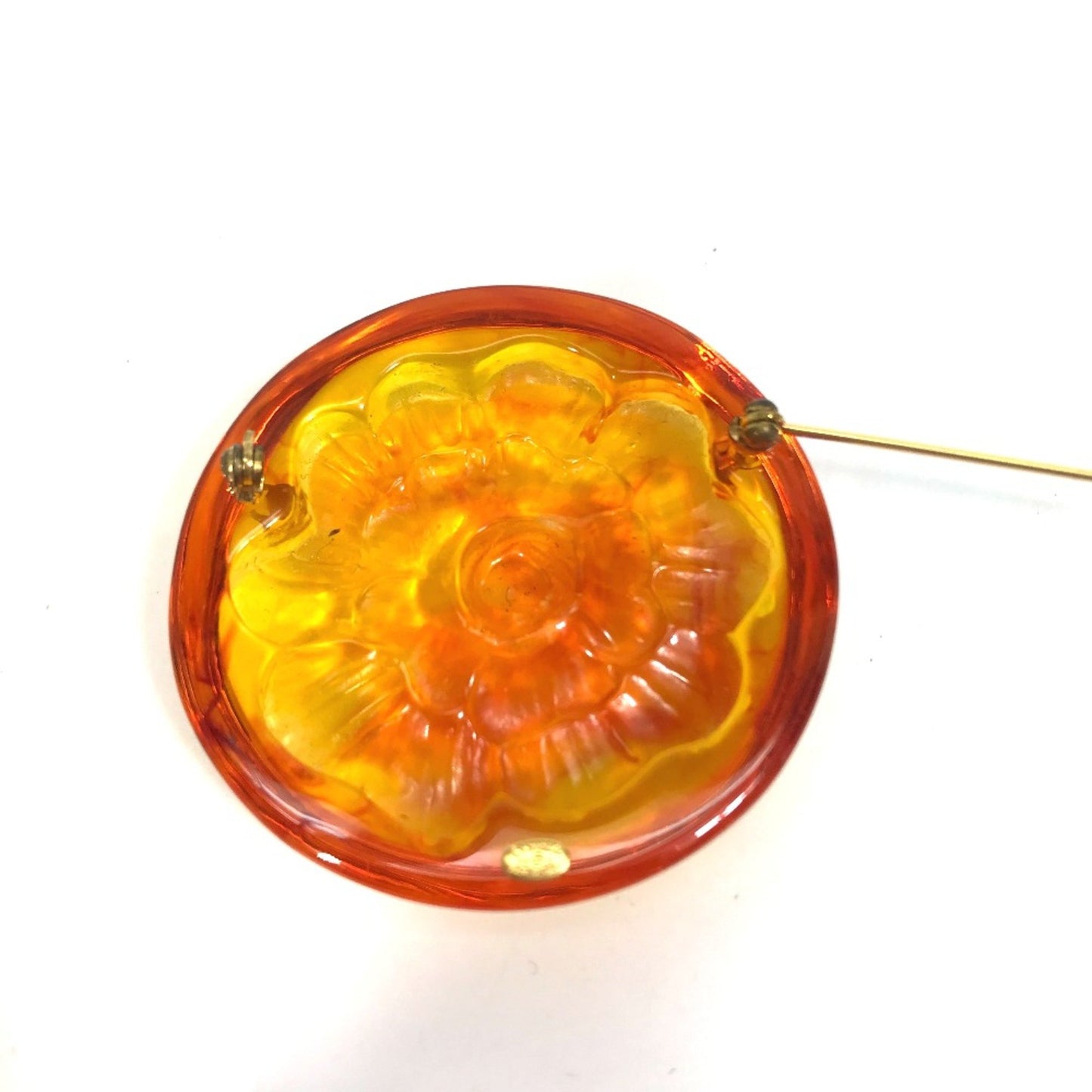 Chanel Orange Plastic Camellia