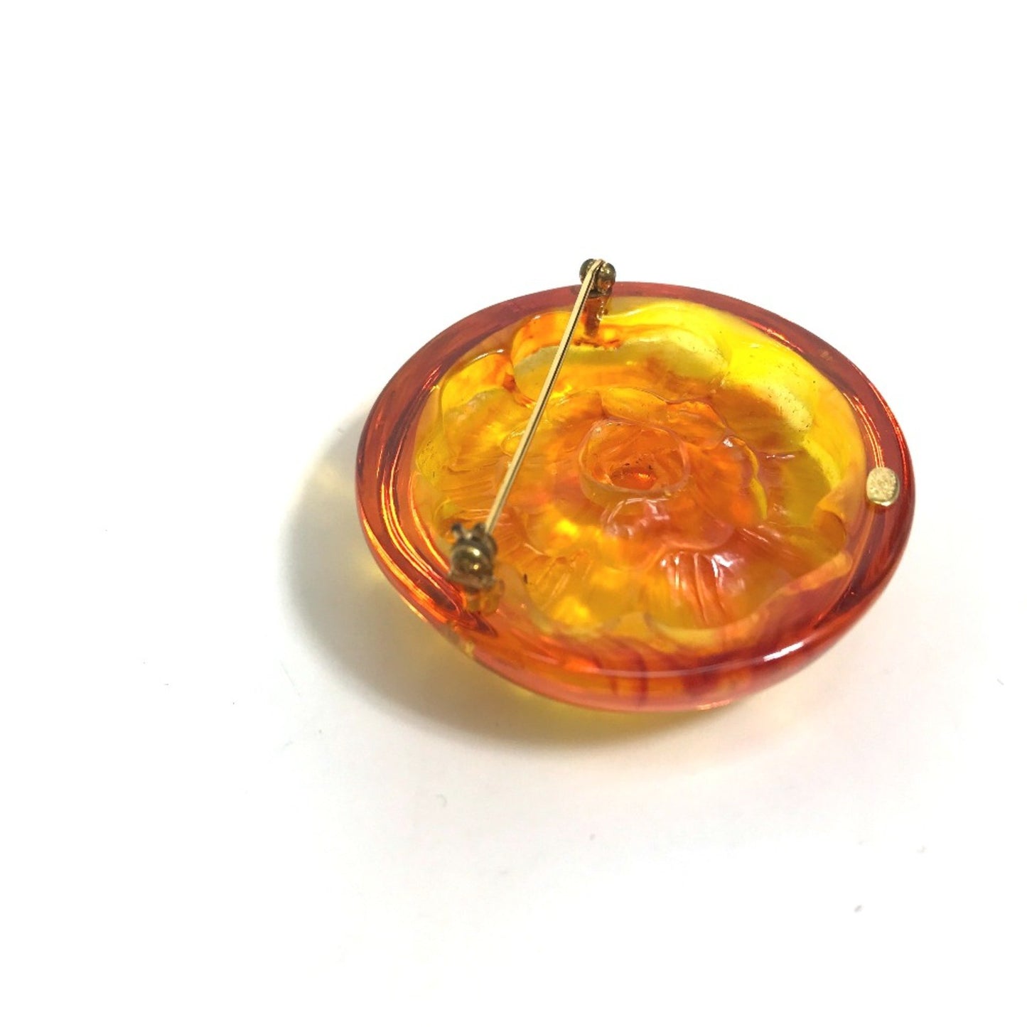 Chanel Orange Plastic Camellia