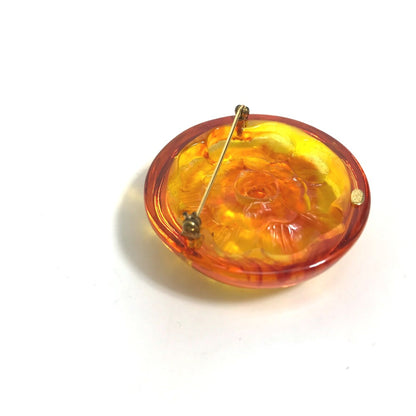 Chanel Orange Plastic Camellia