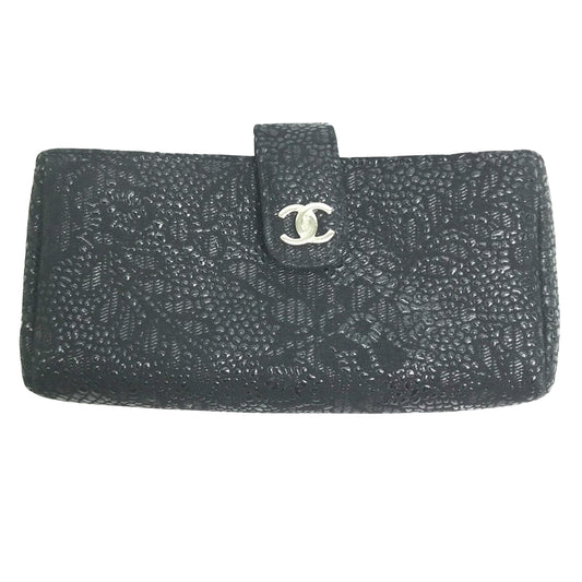 Chanel Black Leather Logo Cc