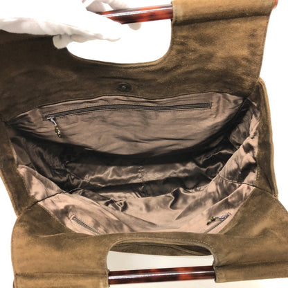 Chanel Brown Suede Logo Cc