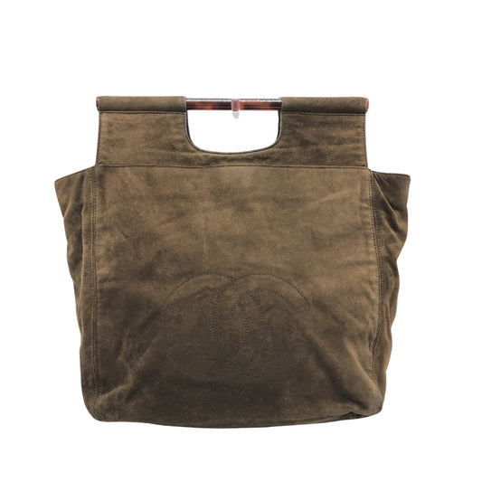 Chanel Brown Suede Logo Cc