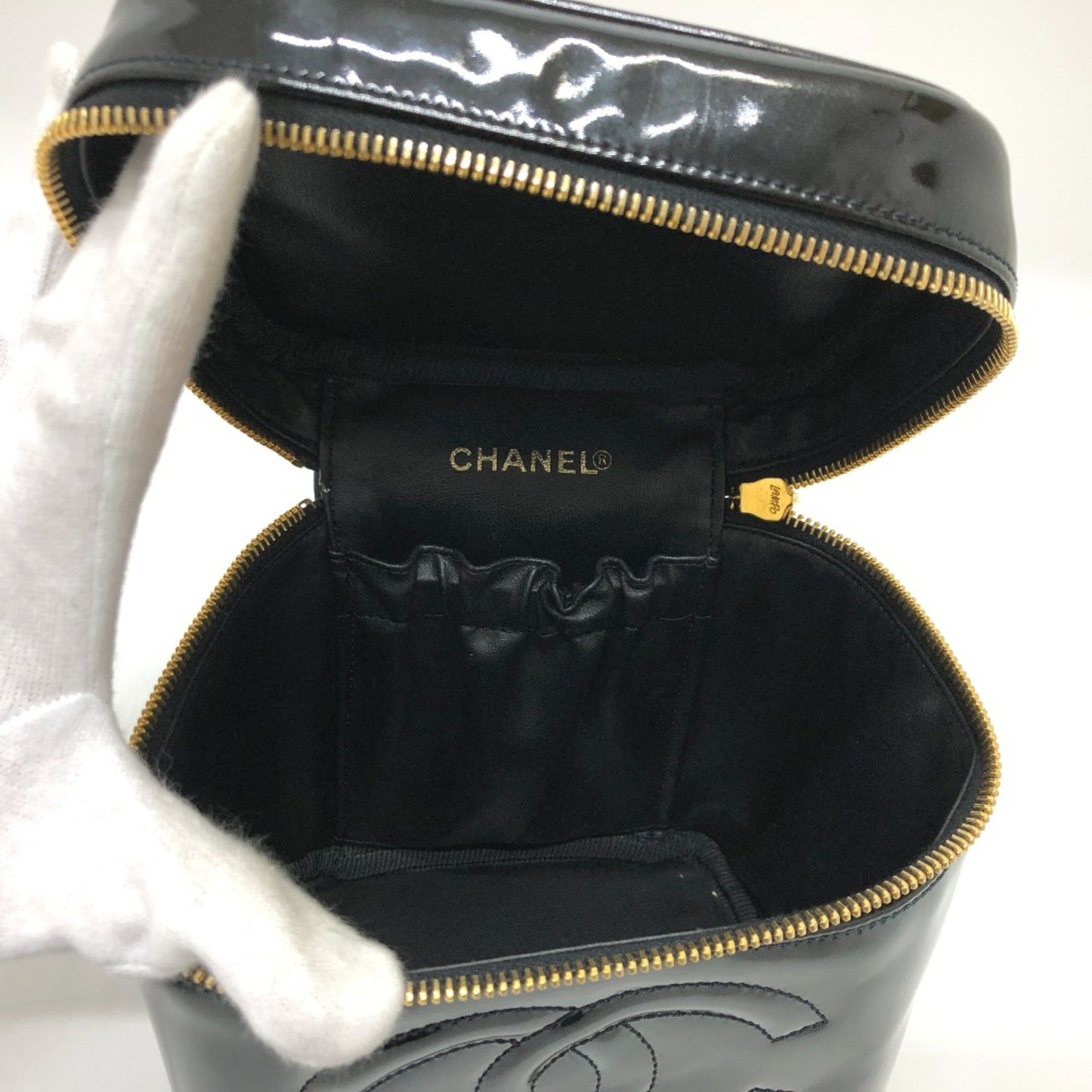 Chanel Black Patent Leather Vanity
