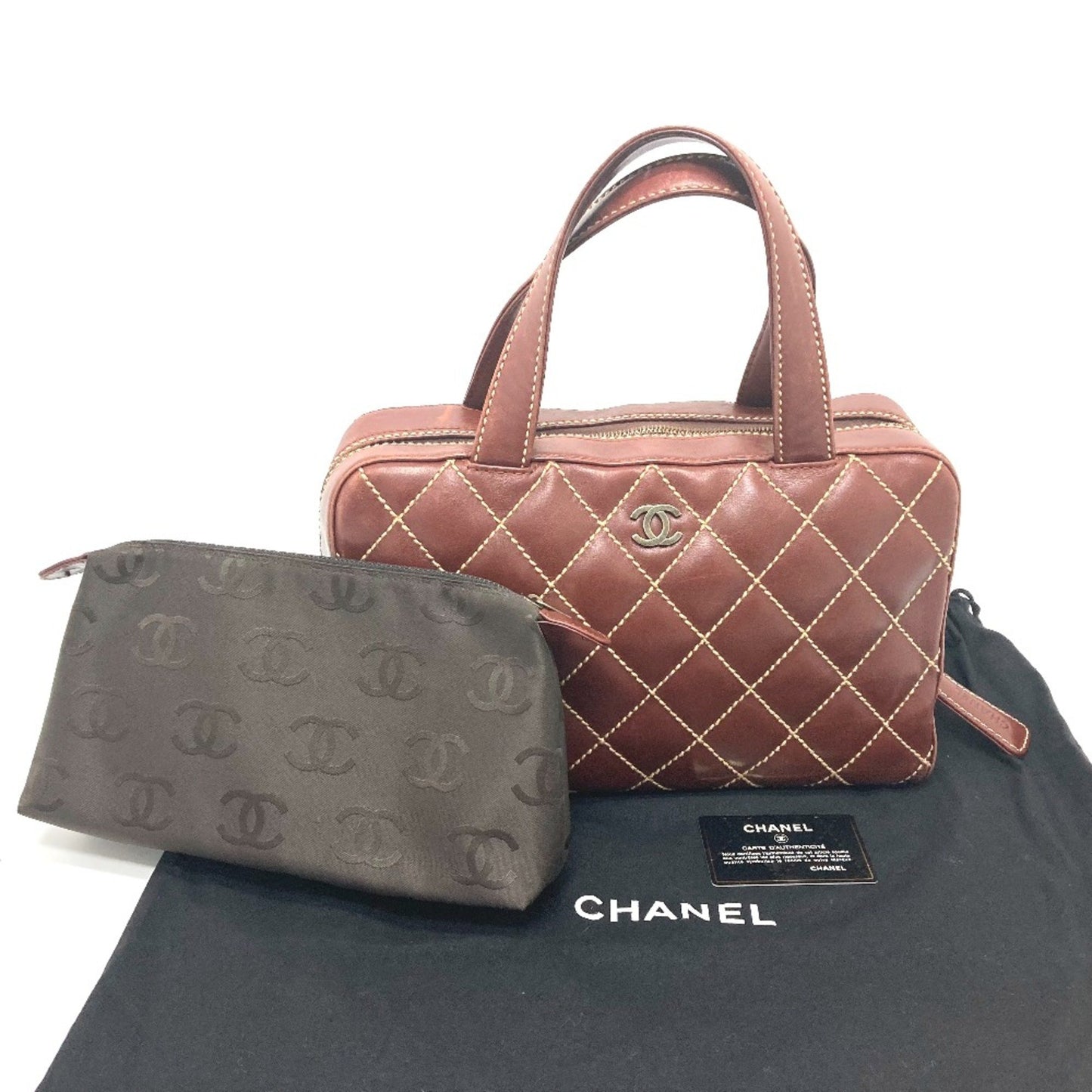 Chanel Brown Leather Wild Stitch
