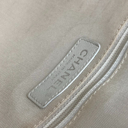 Chanel White Leather Boston