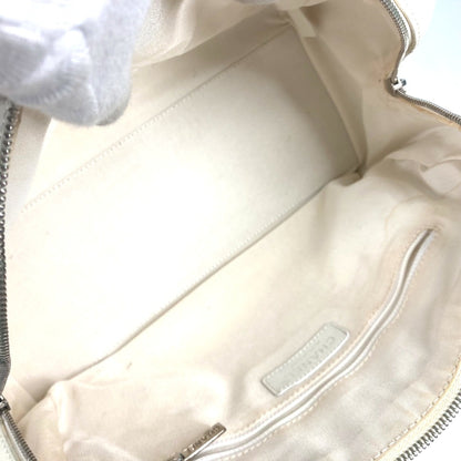 Chanel White Leather Boston