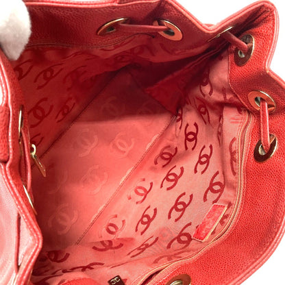 Chanel Red Leather Coco Mark