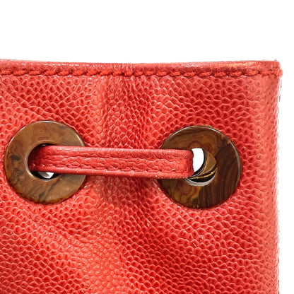 Chanel Red Leather Coco Mark
