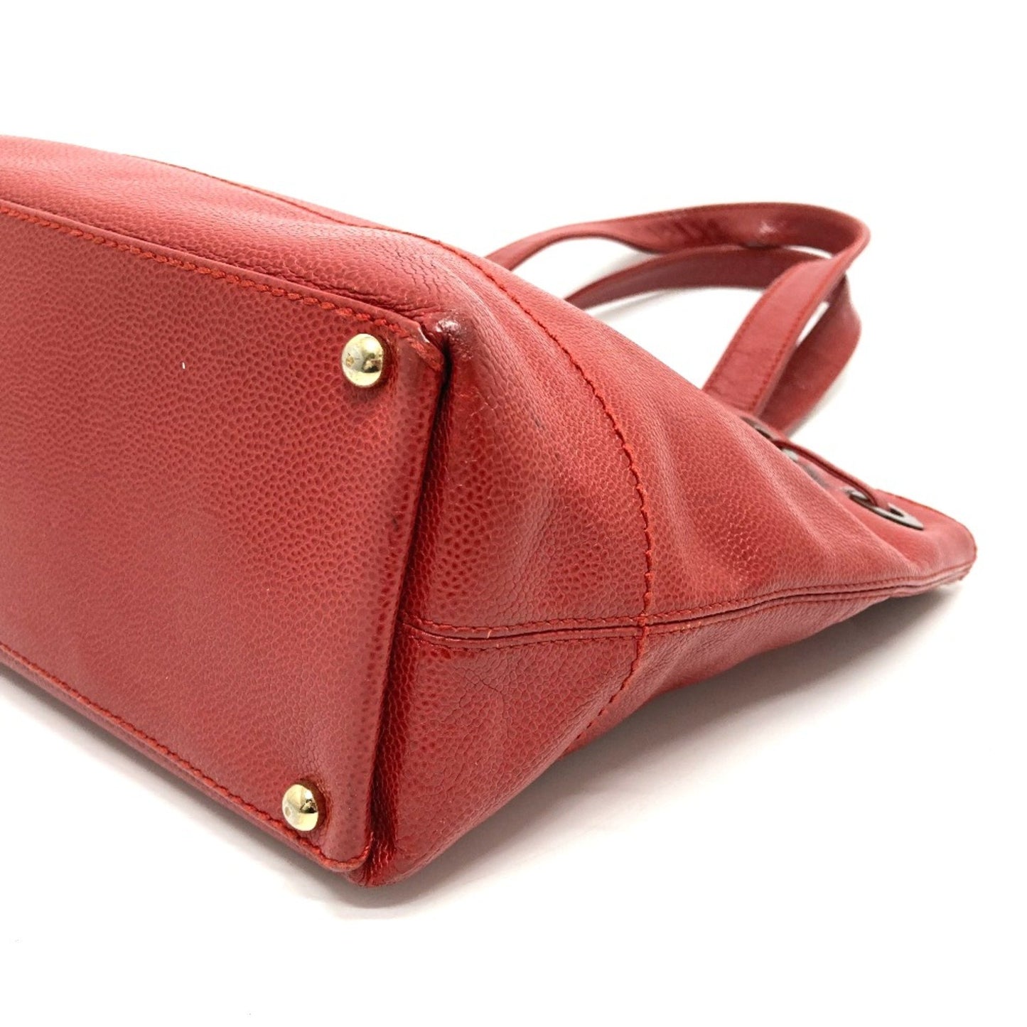 Chanel Red Leather Coco Mark