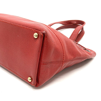 Chanel Red Leather Coco Mark