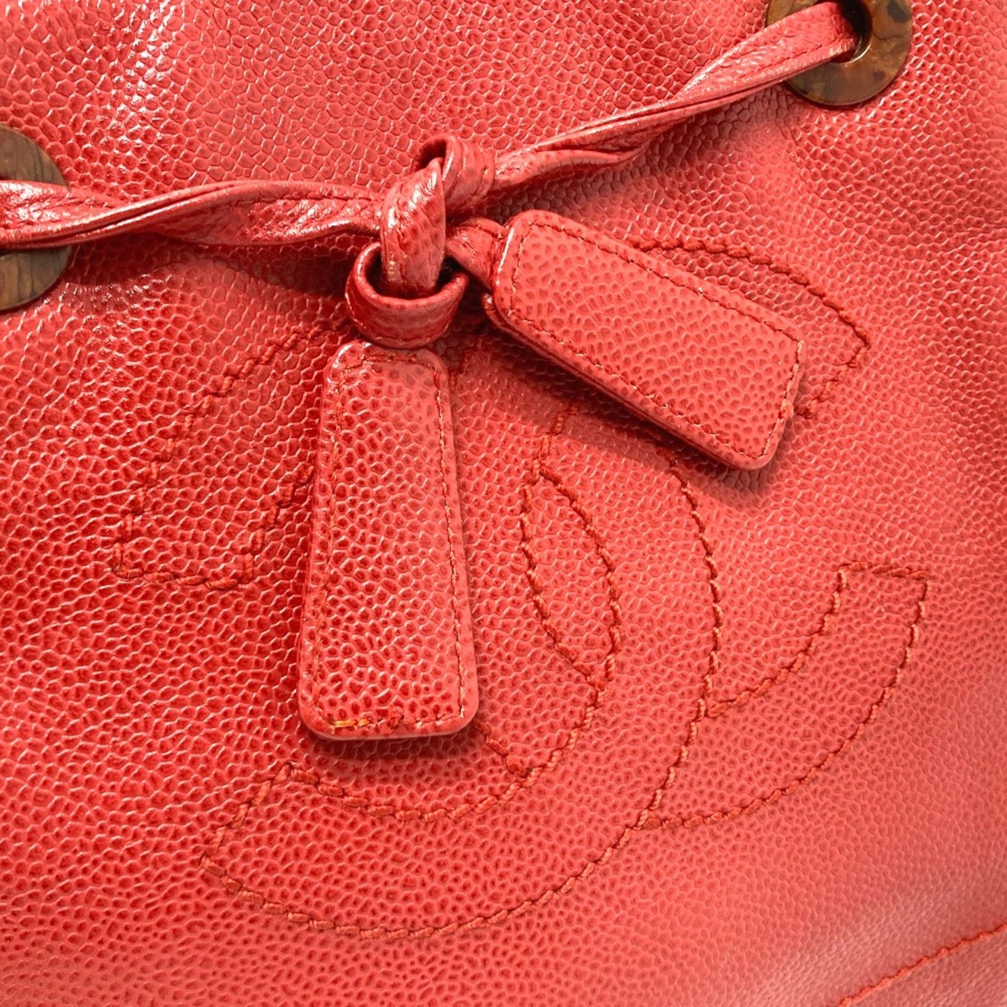 Chanel Red Leather Coco Mark