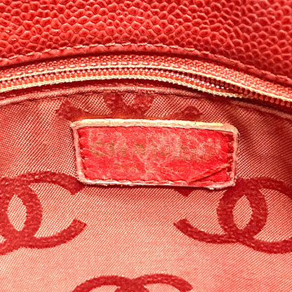 Chanel Red Leather Coco Mark