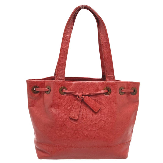 Chanel Red Leather Coco Mark