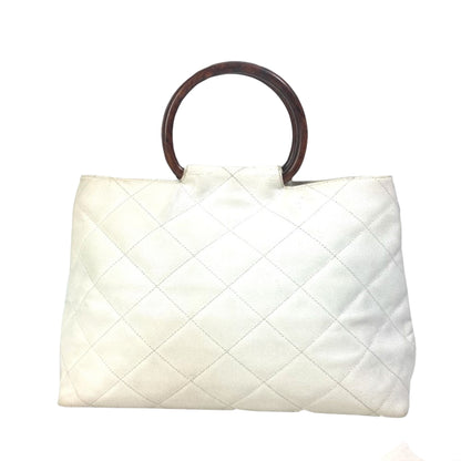 Chanel White Leather Logo Cc