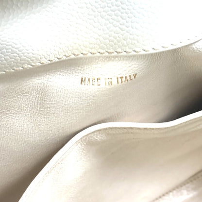 Chanel White Leather Logo Cc