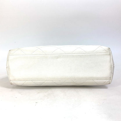 Chanel White Leather Logo Cc