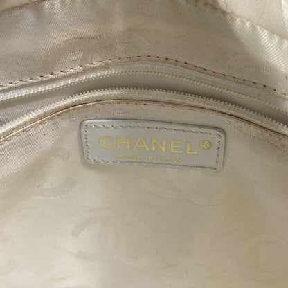 Chanel White Leather Wild Stitch