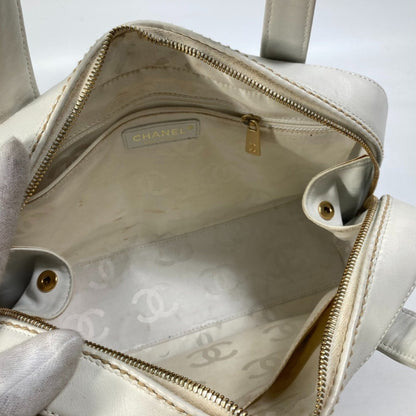 Chanel White Leather Wild Stitch