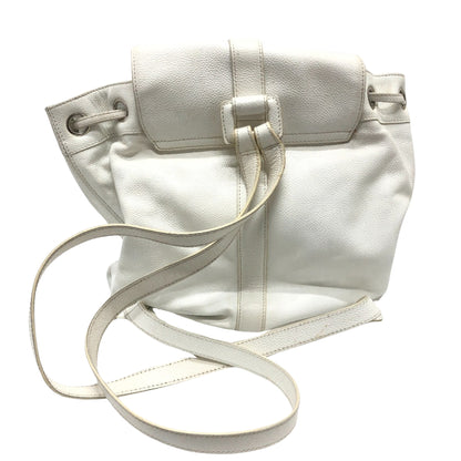 Chanel White Leather Logo Boston
