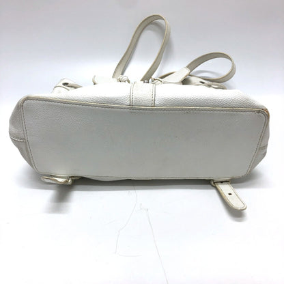 Chanel White Leather Logo Boston
