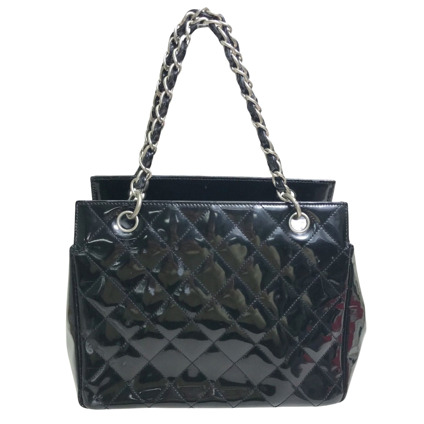 Chanel Black Patent Leather Shopping