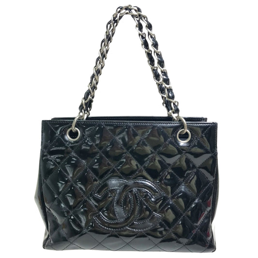 Chanel Black Patent Leather Shopping