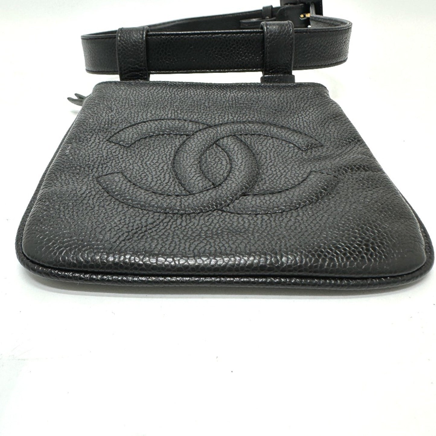Chanel Black Leather Logo Cc