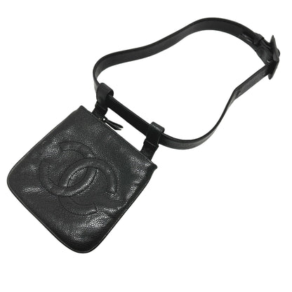 Chanel Black Leather Logo Cc