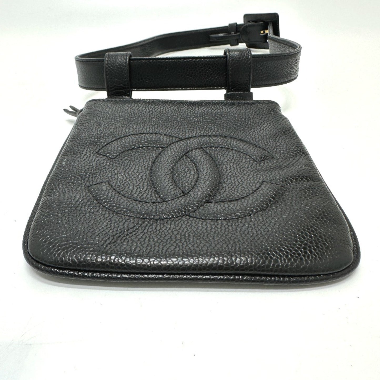 Chanel Black Leather Logo Cc
