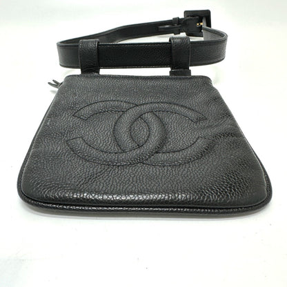 Chanel Black Leather Logo Cc