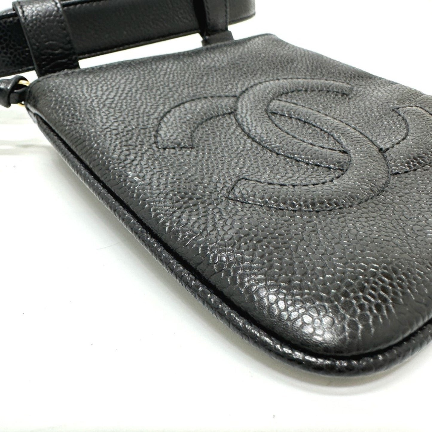 Chanel Black Leather Logo Cc