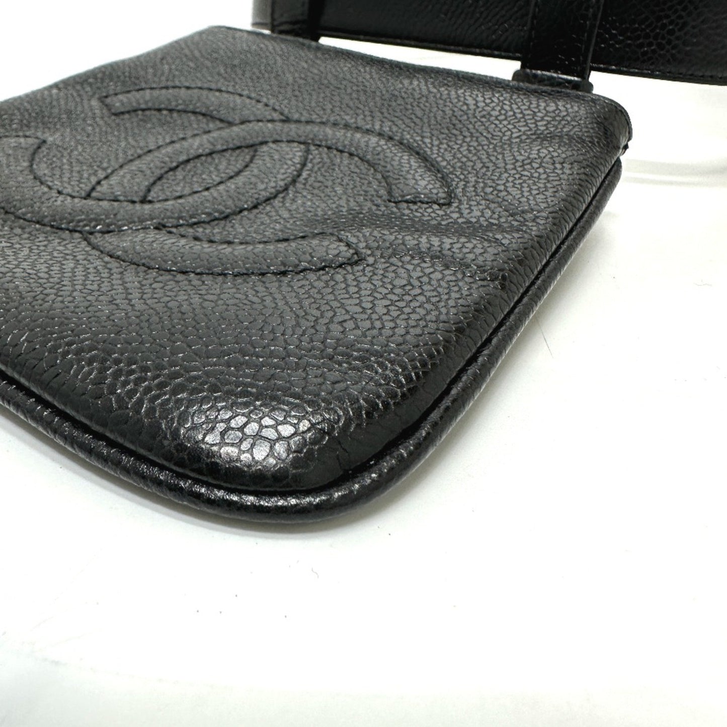 Chanel Black Leather Logo Cc