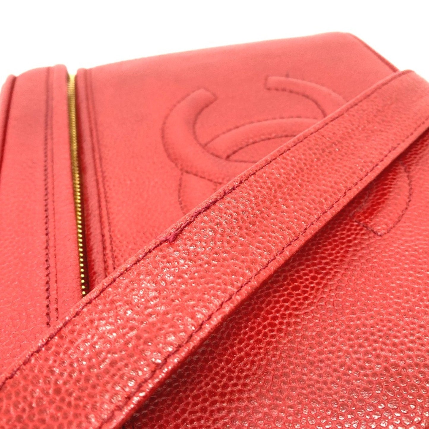 Chanel Red Leather Vanity
