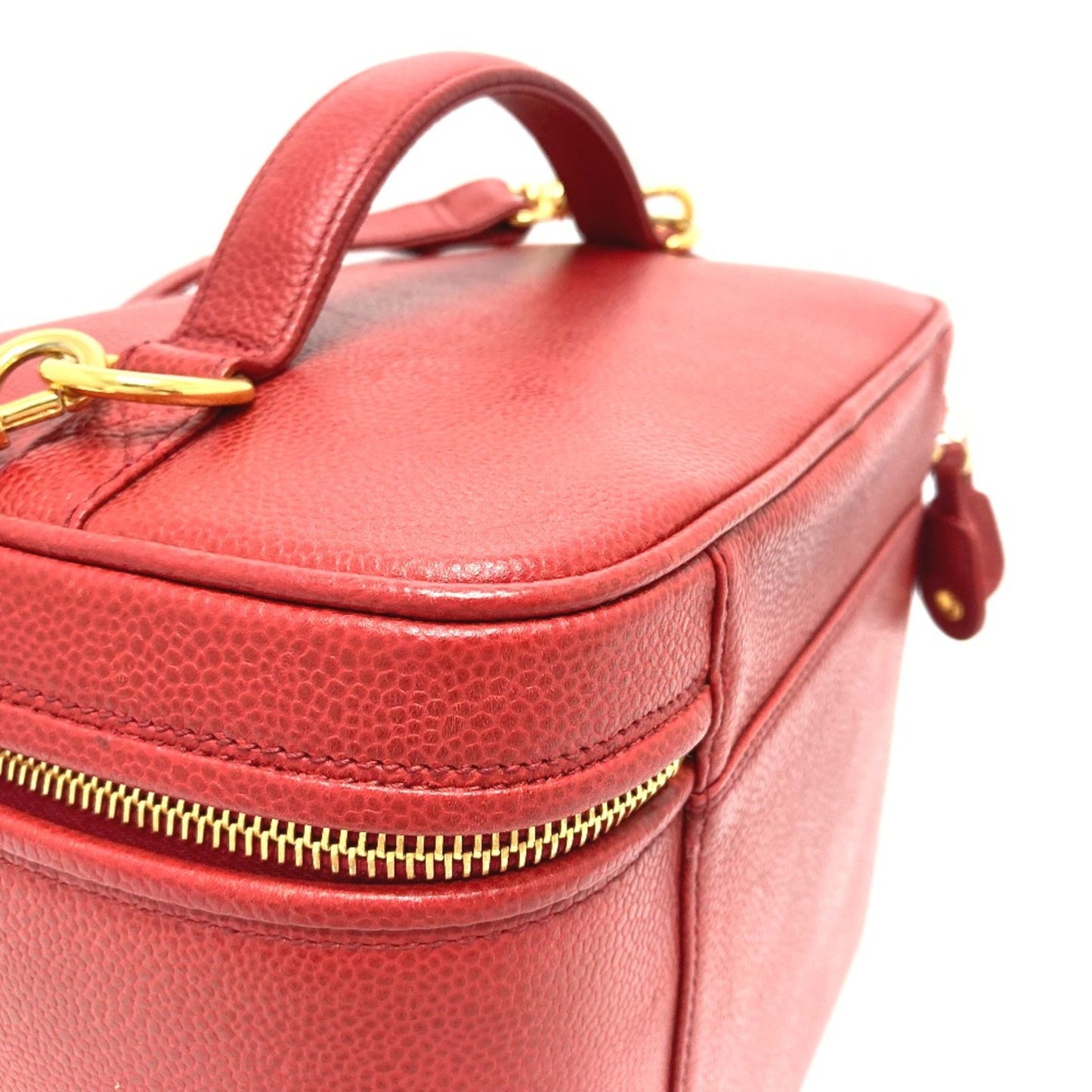 Chanel Red Leather Vanity